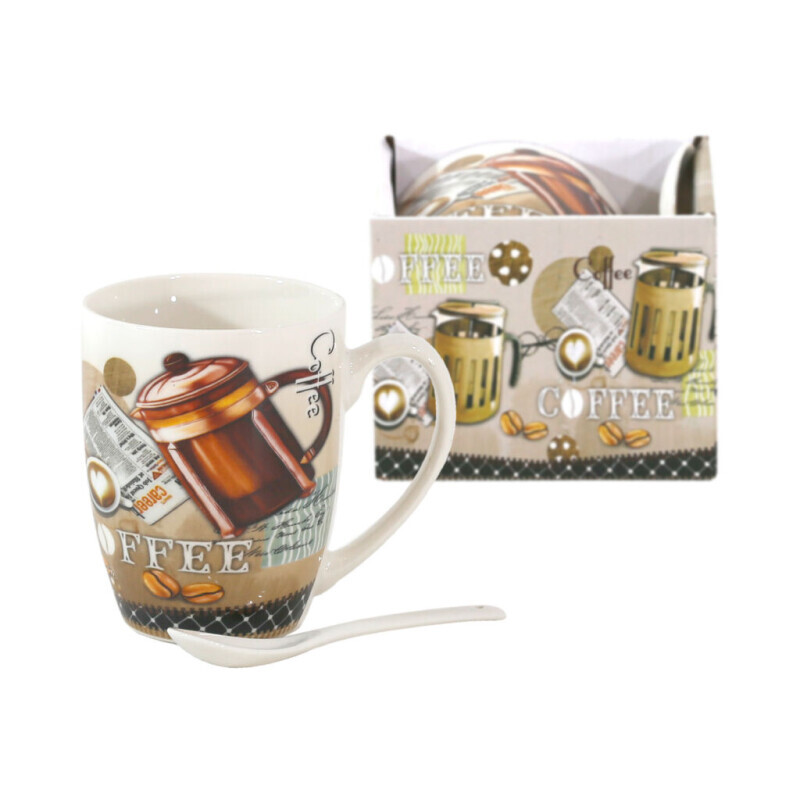 Hrnek keramika+lžička 300ml (48/krt)