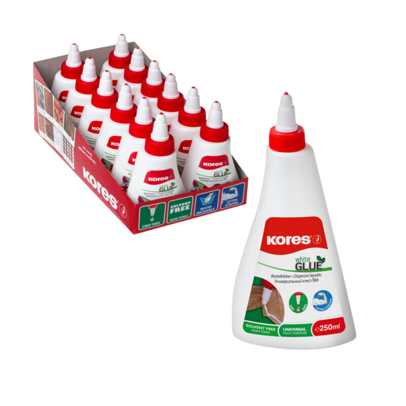Kores Lepidlo White glue 250ml (6/bal 48/krt)