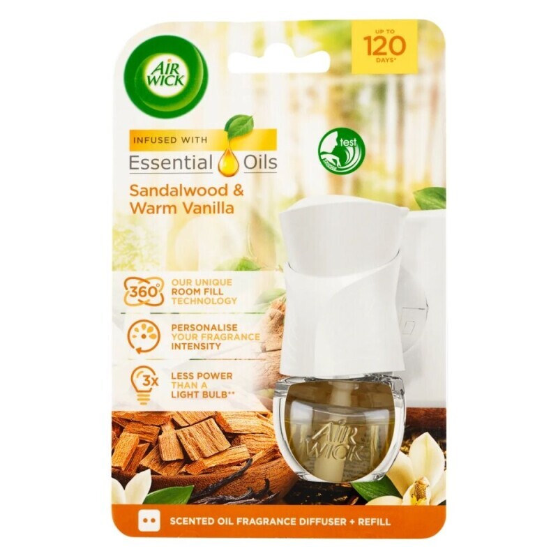Airwick 19ml Electric komplet Santalové dřevo&vanilka (6/krt)