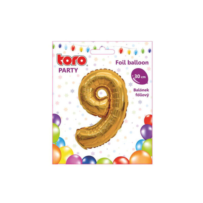 Balónky fóliový číslo 30cm '9' (48/krt)
