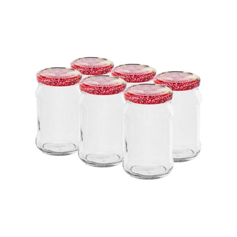 Sklenice zavařovací s víčkem 300ml Ø66 6ks Color