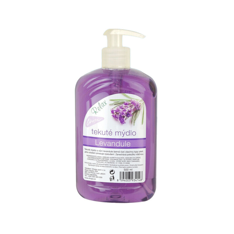 Chopa 500ml Mýdlo tekuté s pumpou Levandule (6/bal)