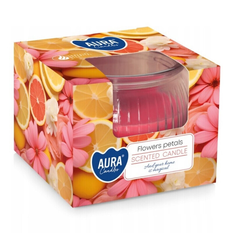 Bispol Svíčka ve skle SN69/80g flowers petals(6/krt)