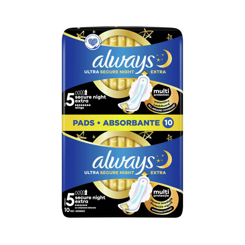 Always Vložky Ultra Secure Night Protection S5 10ks (14/krt)