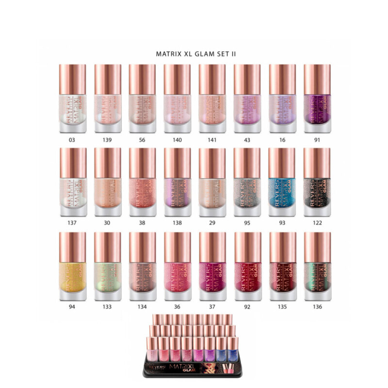 Revers Nail polish Matrixxl Glam 10ml MIX set II (24/bal 288/krt)