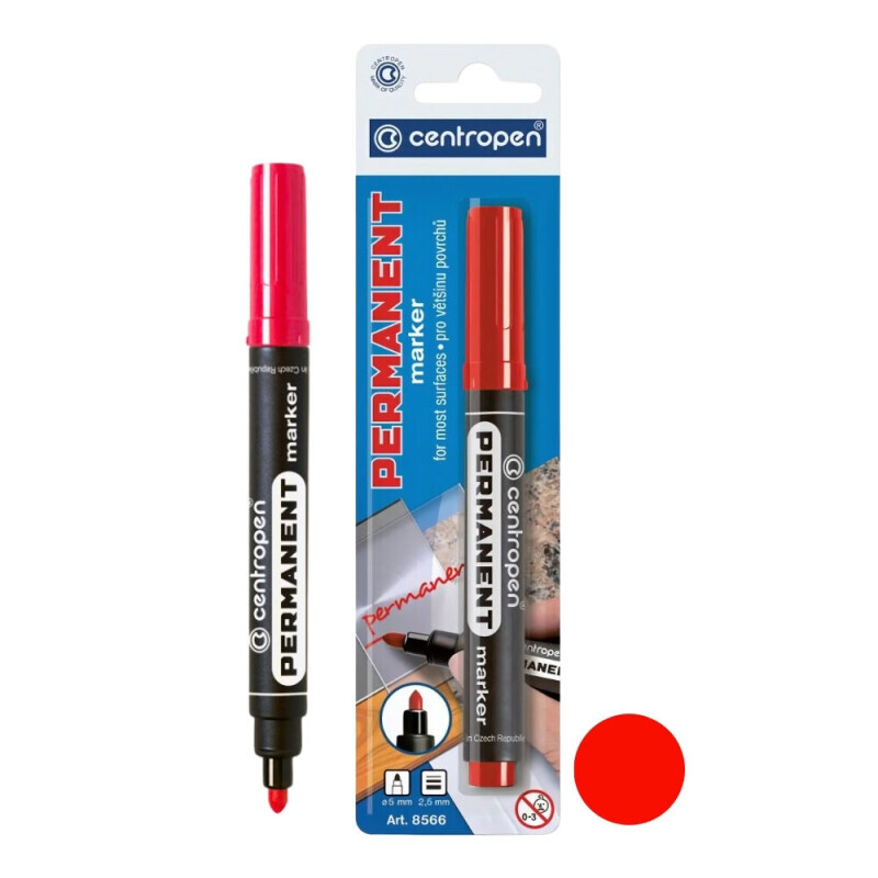 Centropen Značkovač 8566 BL červený (20/bal 200/krt)