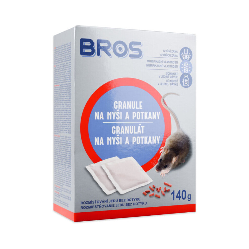 Bros Granule na myši, krysy a potkany 140g (12/krt)