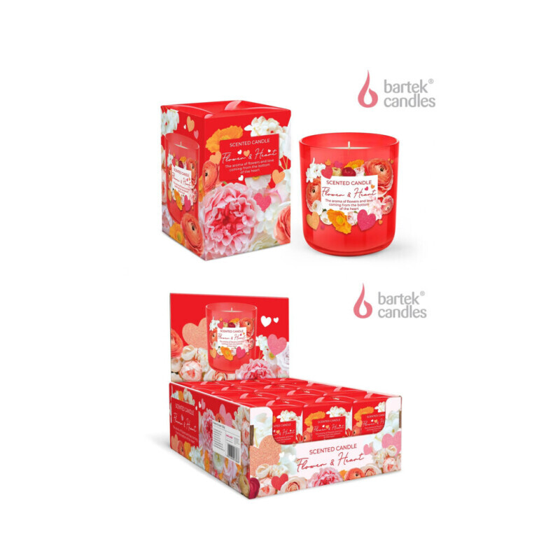 Bartek 150g Svíčka ve skle Flower&Hearts (12/krt)