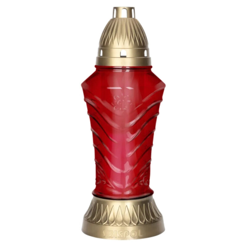 Bispol Svíčka hřbitovní sklo 170g/2dni 4071 Red(5/krt)