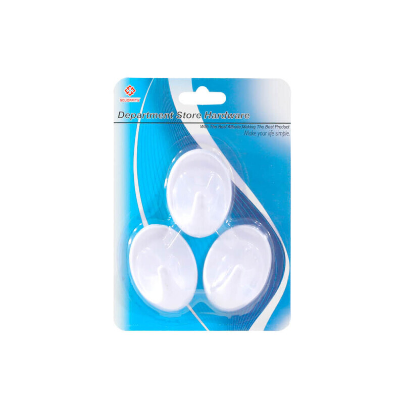 Háček samolepicí White 3ks ovál (12/bal 144/krt)