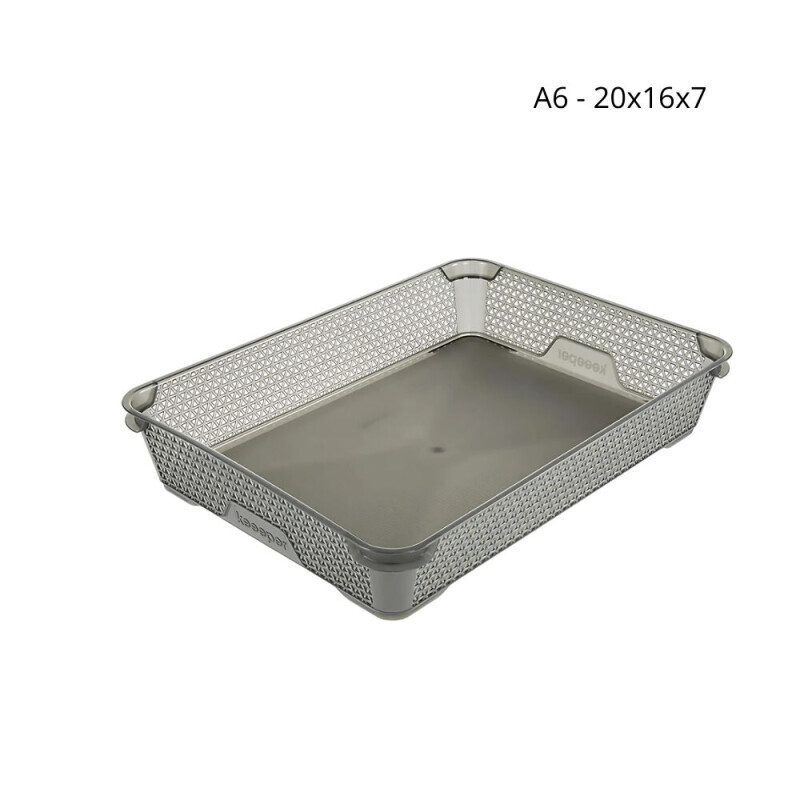 Mini košík A6 šedá 20x16x7(10/krt)