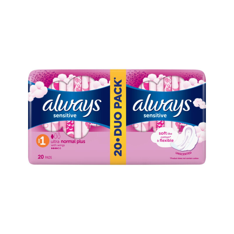 Always Vložky DUO Ultra Sensitive Normal 20ks (12/krt)