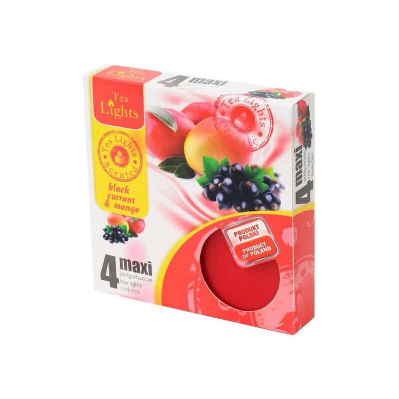 Admit Svíčka čajová Maxi 4ks Black Currant&Mango (10/bal)