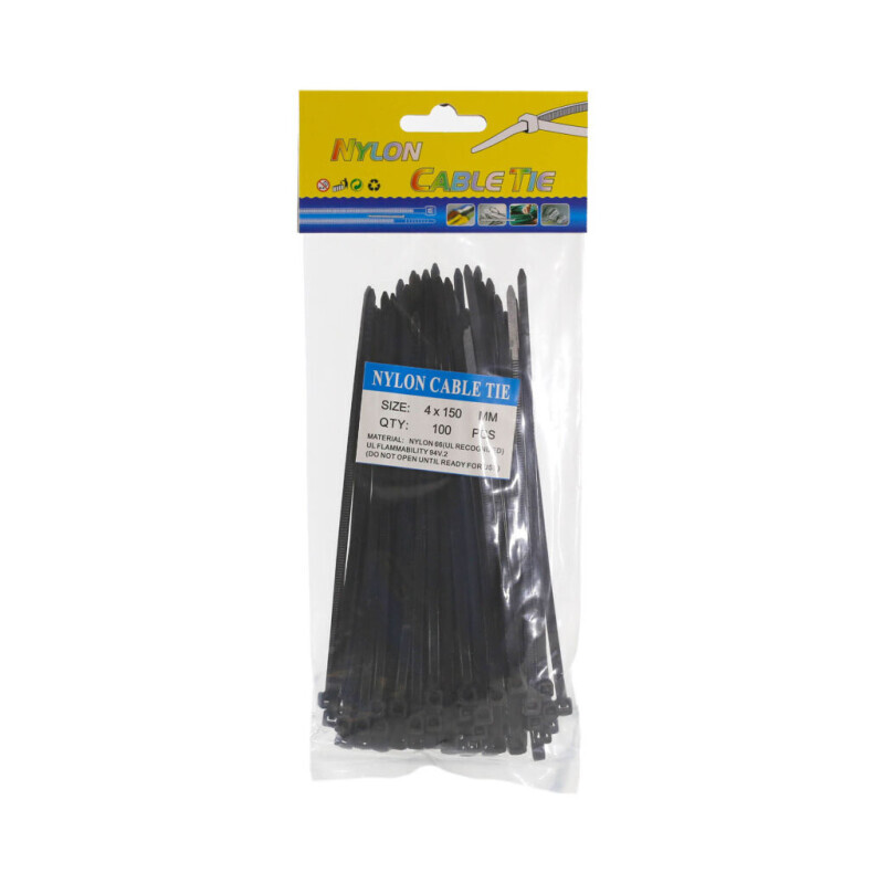 Stahovací pásky Black 4*150 100ks (12/bal 300/krt)