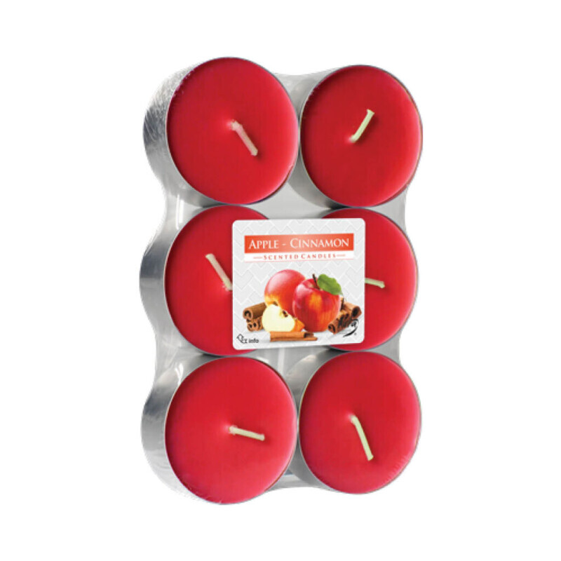 Bispol Svíčka čajová Maxi 6ks Apple&Cinnamon (6/krt)