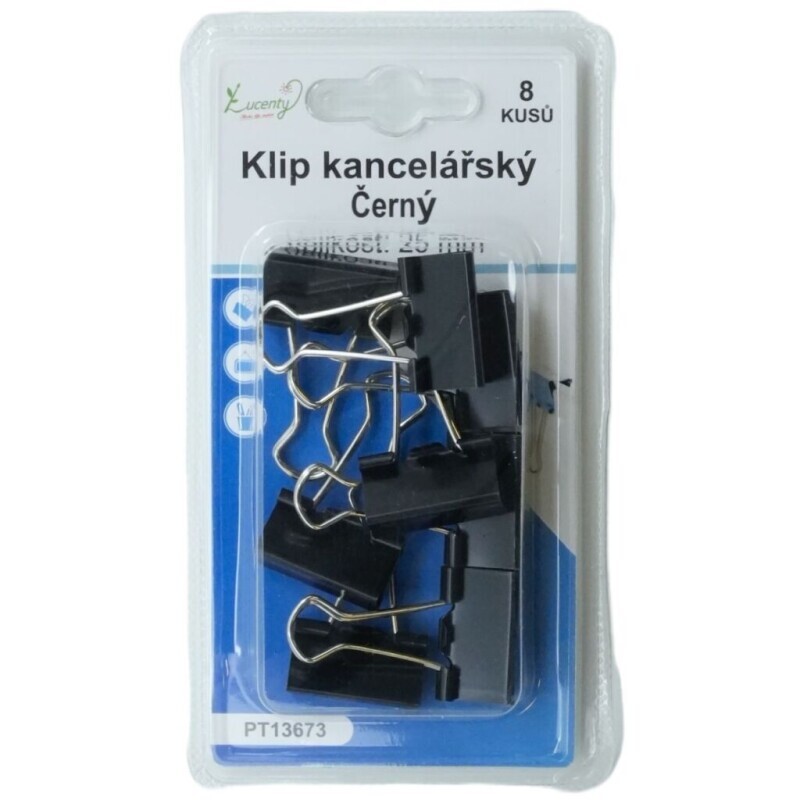 Klip kancelářský Black 25mm/8ks (24/bal 288/krt)