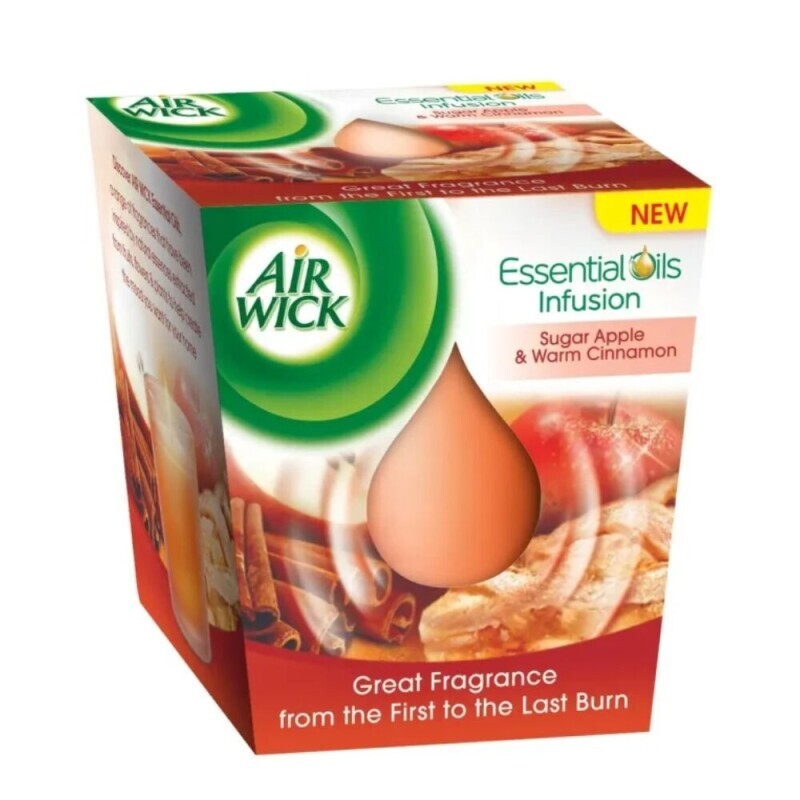 Airwick Svíčka 105g Essential Sugar Apple&Warm Cinnamon (6/krt)