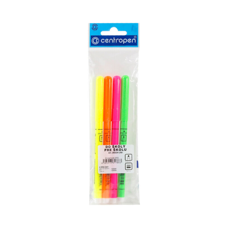 Centropen Zvýraznovač 2532 4ks uni (20/bal 160/krt)
