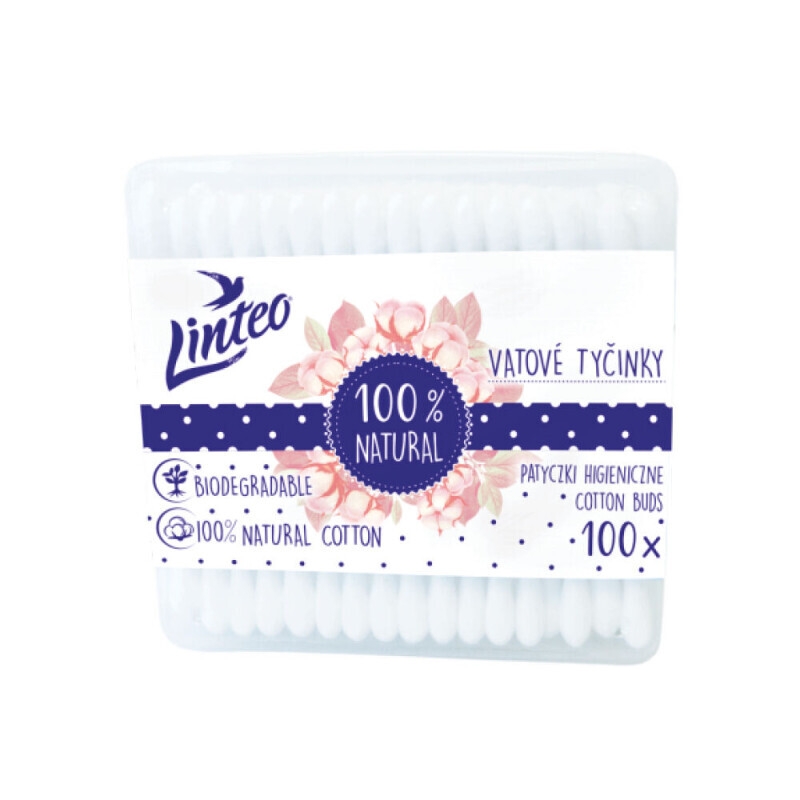 Linteo Vatové tyčinky papír. box 100ks (120/krt)