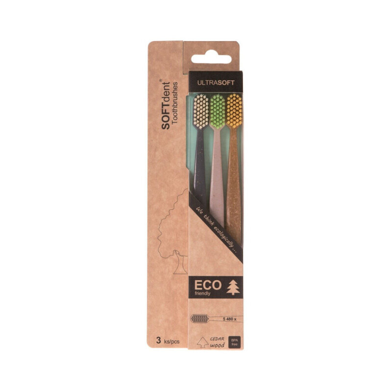 Soft Dent Zubní kartáček Eco 3ks Ultrasoft (12/krt)