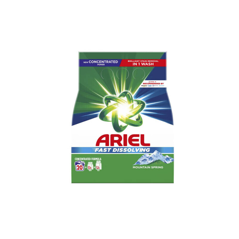 Ariel 1,1kg Prací prášek Mountain Spring (12/krt)
