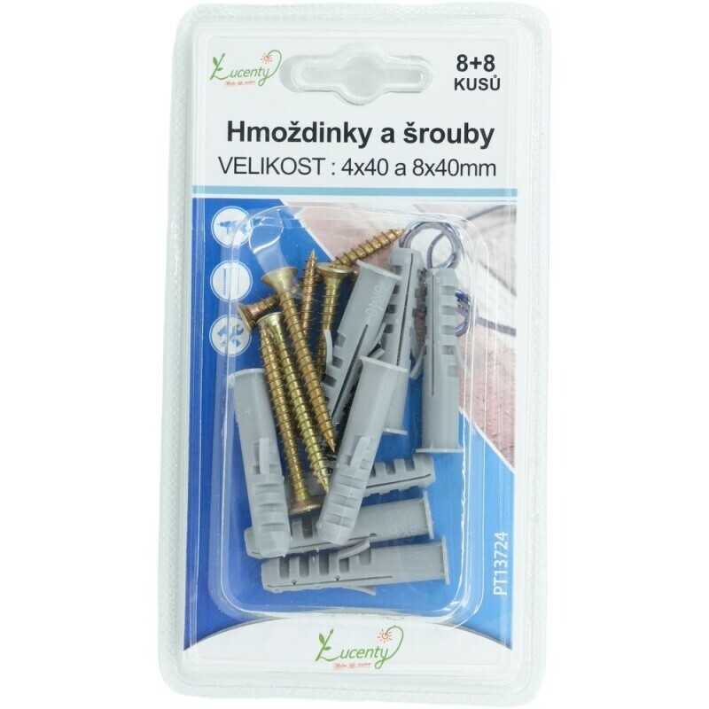 Hmoždinky a šrouby 4*40/8*40mm (24/bal 288/krt)