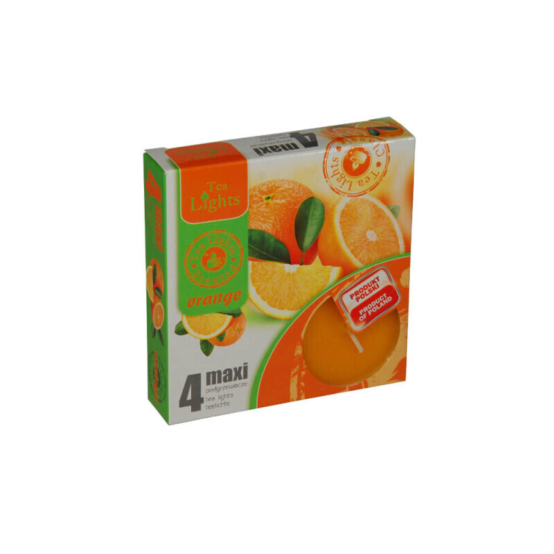 Admit Svíčka čajová Maxi 4ks Orange (10/bal)