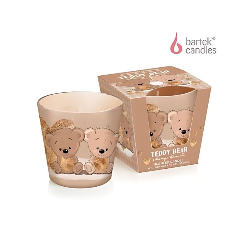 Bartek 115g Svíčka ve skle Bear Shiny Heart (12/krt)
