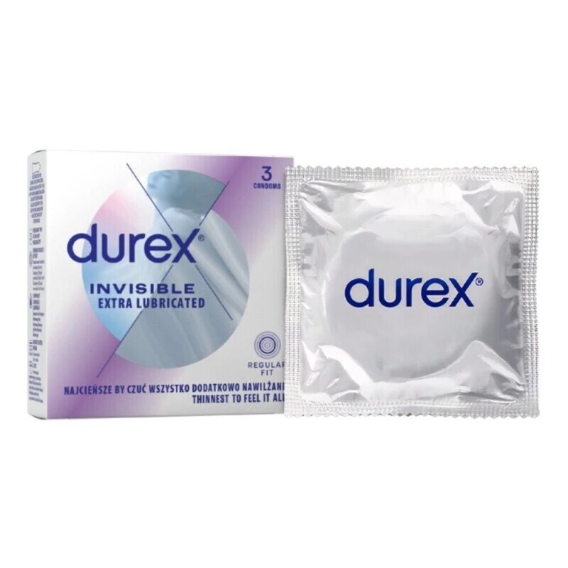Durex Kondom 3ks Invisible Extra Lubricated (24/bal 288/krt)
