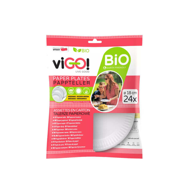 viGO! Talíř papírový kul.18cm/24ks (24/krt)