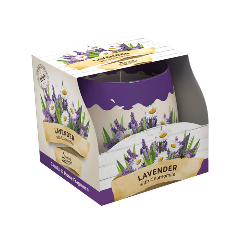 Santo 100g svíčka ve skle Lavender&Camomile (12/krt)