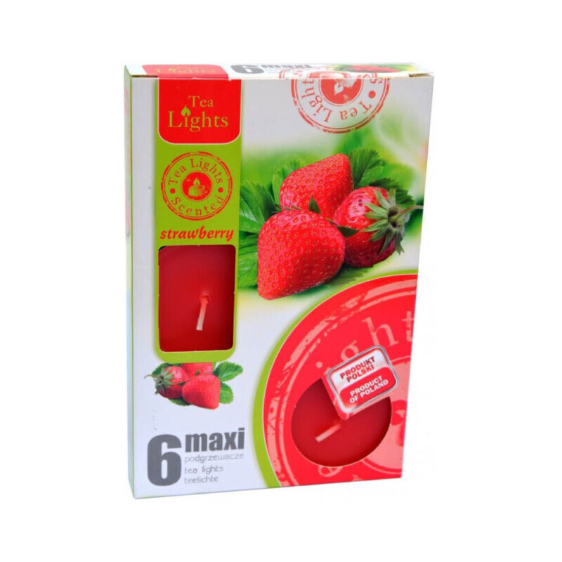 Admit Svíčka čajová Maxi 6ks Strawberry (8/bal)