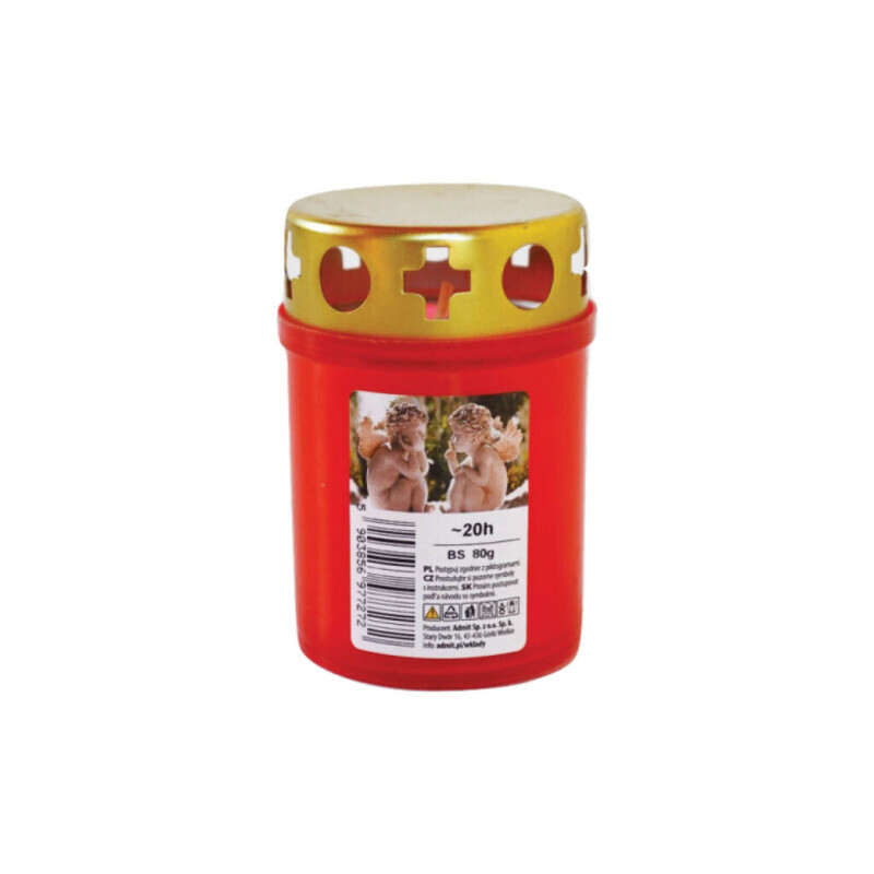 Admit Svíčka hřbitovní s víčkem LABS 70g Red/White (15/bal)