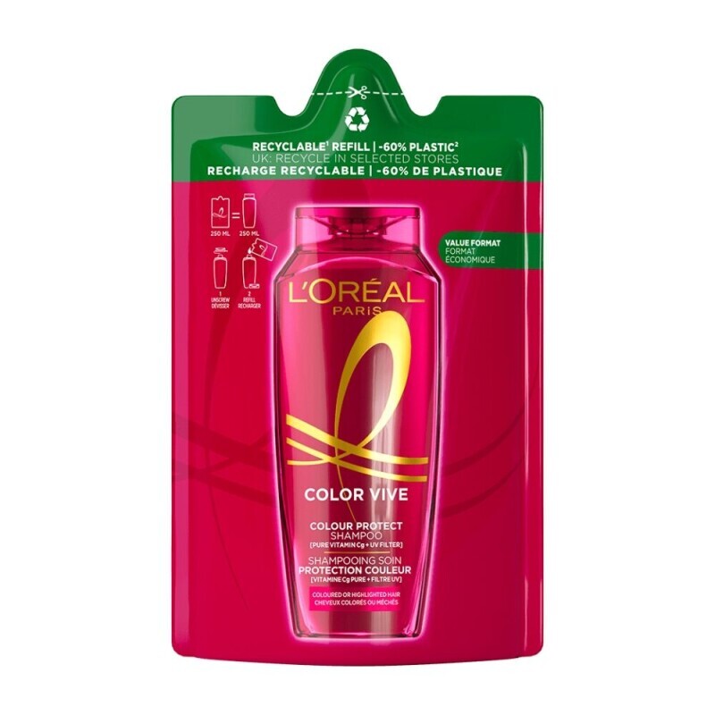 Loreal 250ml Šampon náhradní náplň Color Vive (12/krt)