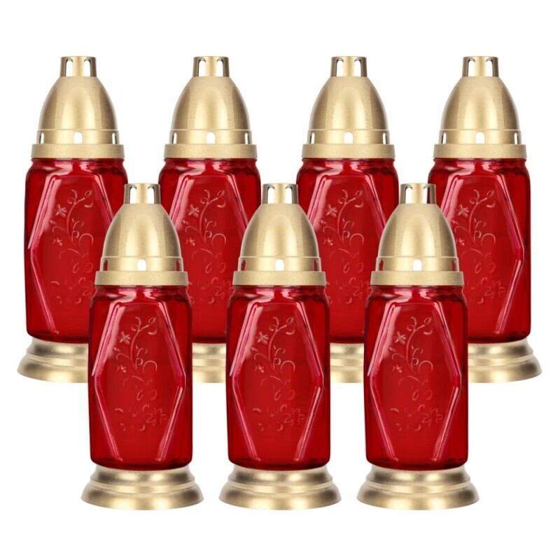 Bispol Svíčka hřbitovní sklo 70g/25h 1007 Red(12/krt)