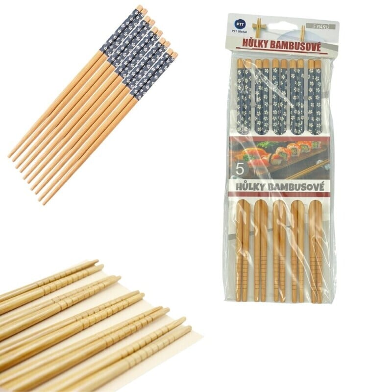 Hůlky bambusové 5párů (12/bal 240/krt)