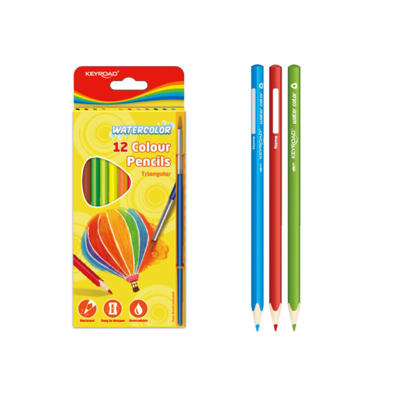 Keyroad Pastelky akvarelové Ergo 12ks + štětec (12/bal 144/krt)
