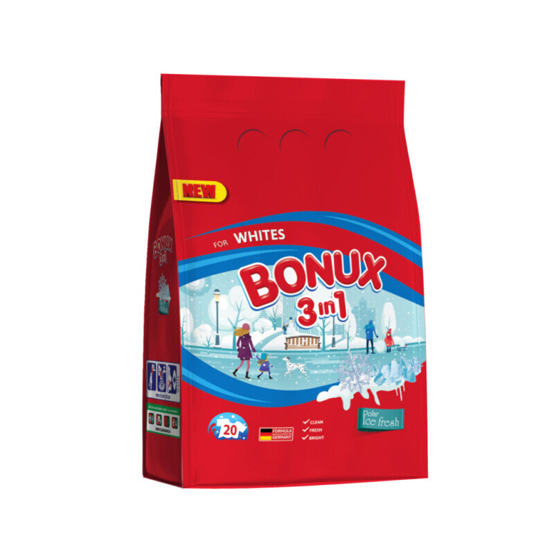 Bonux 1,5kg Prací prášek White Polar Ice Fresh (8/bal)