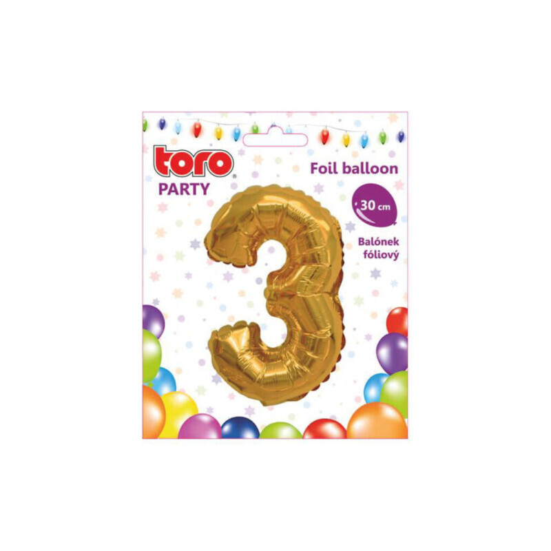Balónky fóliový číslo 30cm '3' (48/krt)