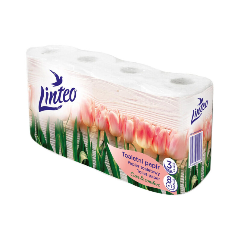 Linteo Toaletní papír Tulipány 8ks 3-vrstvý (5/bal)