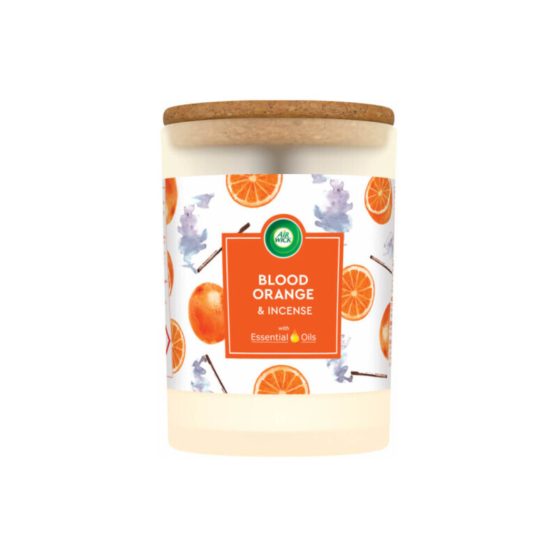 Airwick Svíčka 185g LS Pomeranč&Vonná tyčinka CZ (6/krt)