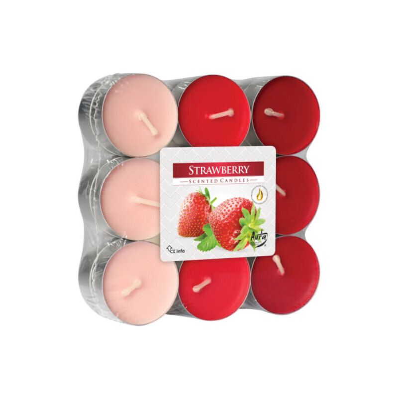 Bispol Svíčka čajová 18ks Strawberry (6/krt)
