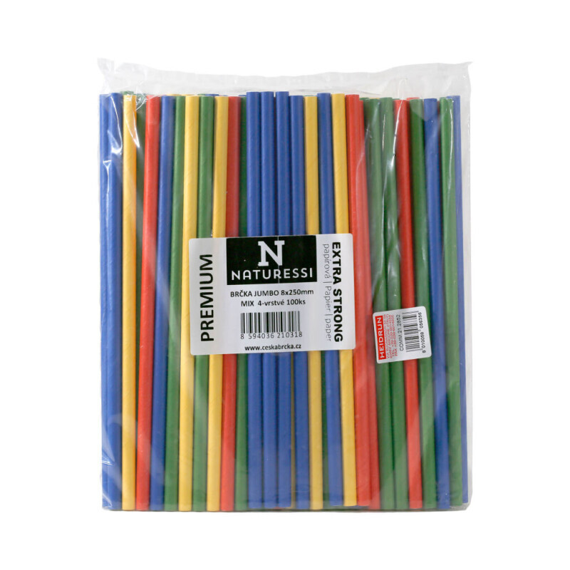 Slámky 0,8*25cm Jumbo 100ks Color (30/krt)