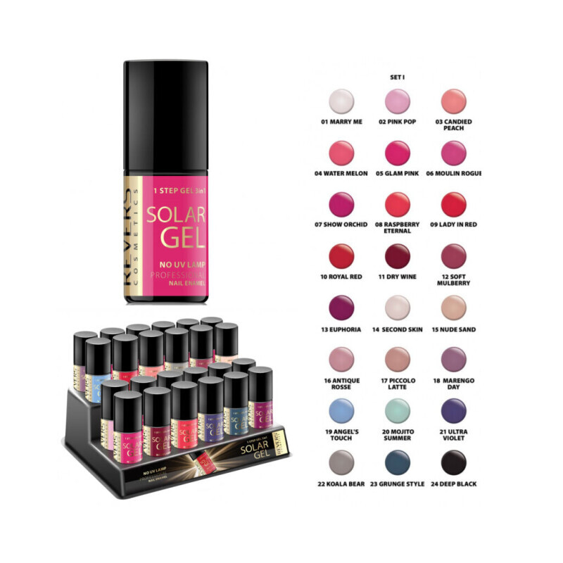 Revers Nail polish Solar MIX 10ml Set I (24/bal 288/krt)