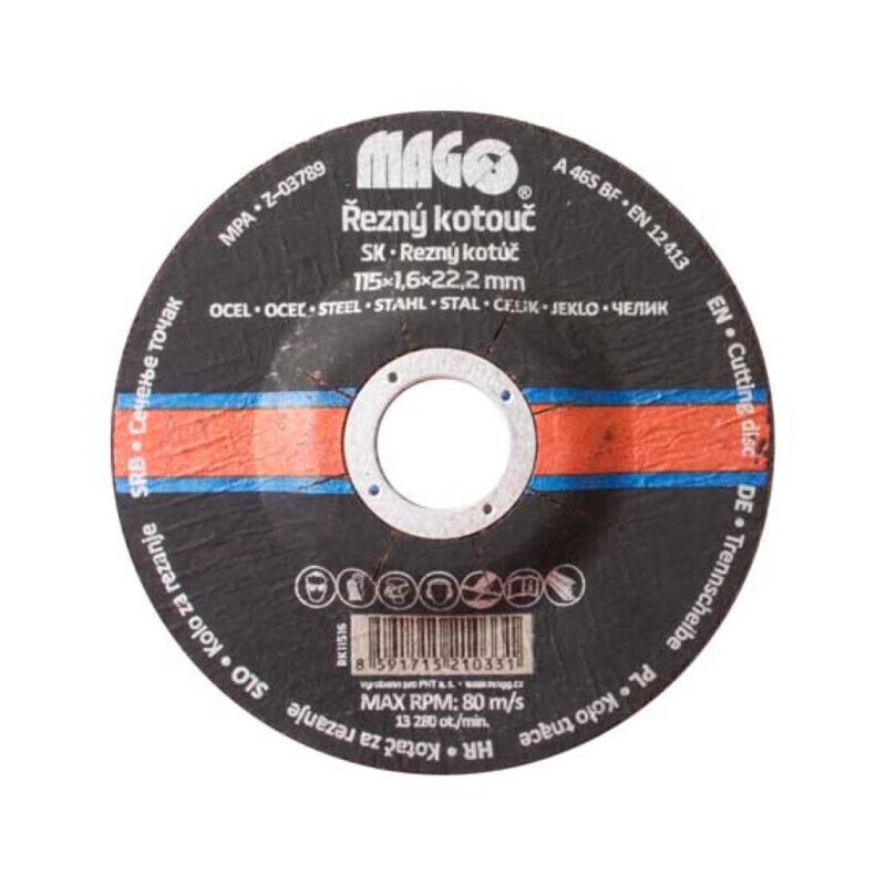 Řezný kotouč na kov 115x1,6x22,2mm