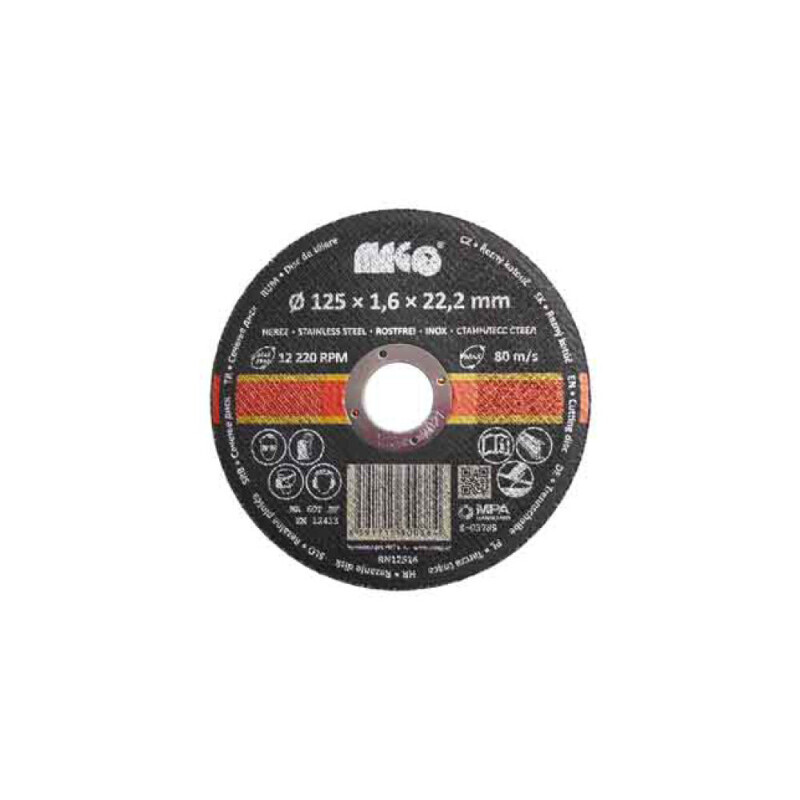 Řezný kotouč na nerez 125x1,6x22,2mm