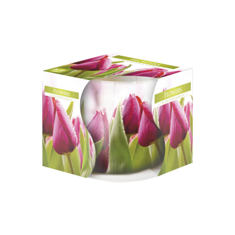 Bispol Svíčka ve skle SN71/100g Flowers (6/krt)