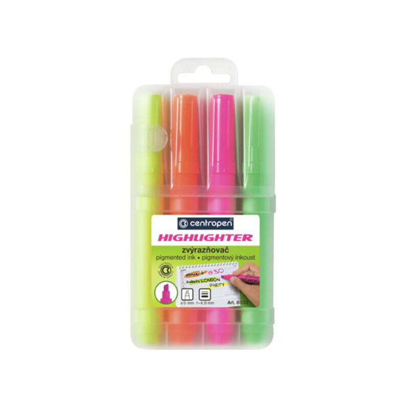 Centropen Zvýraznovač 8552 4ks BL (10/bal 100/krt)