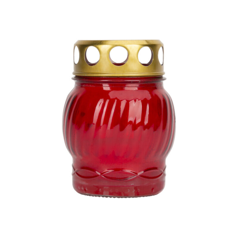 Bispol Svíčka hřbitovní sklo W001A Red (21/krt)