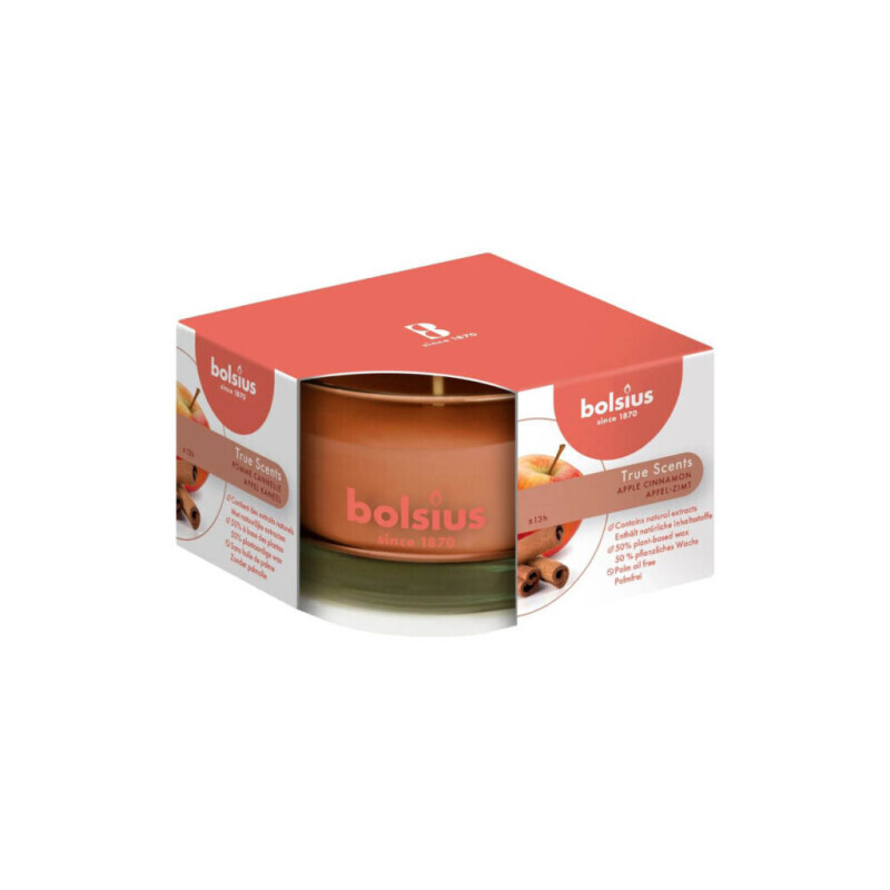 Bolsius Svíčka ve skle 50/80mm True Scents Apple Cinnamon (6/krt)
